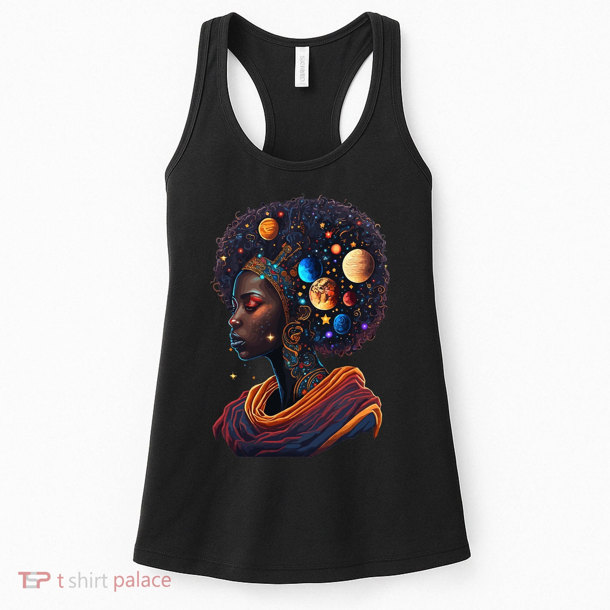 Afro Galactic Beauty Queen Pride Woman Space Black History Women's Tank Top