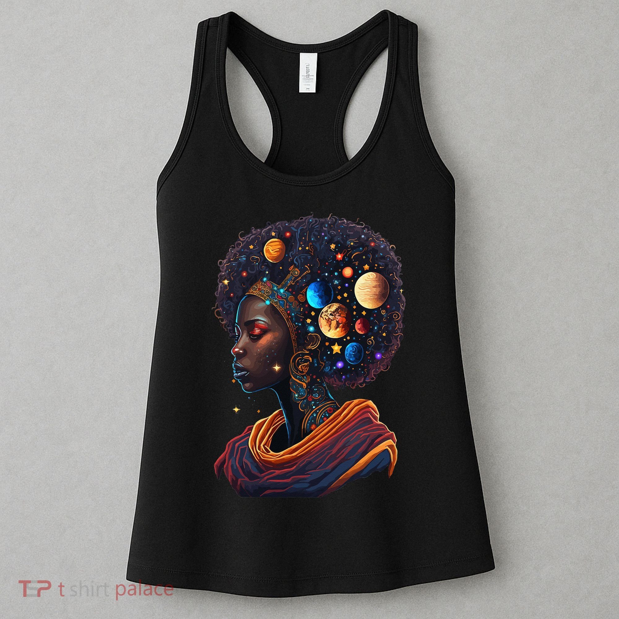 Afro Galactic Beauty Queen Pride Woman Space Black History Women's Tank Top