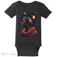 Afro Galactic Beauty Queen Pride Woman Space Black History Baby Bodysuit thumb 0