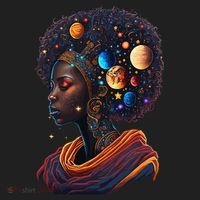 Afro Galactic Beauty Queen Pride Woman Space Black History Hat thumb 2