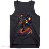 Afro Galactic Beauty Queen Pride Woman Space Black History Tank Top thumb 0