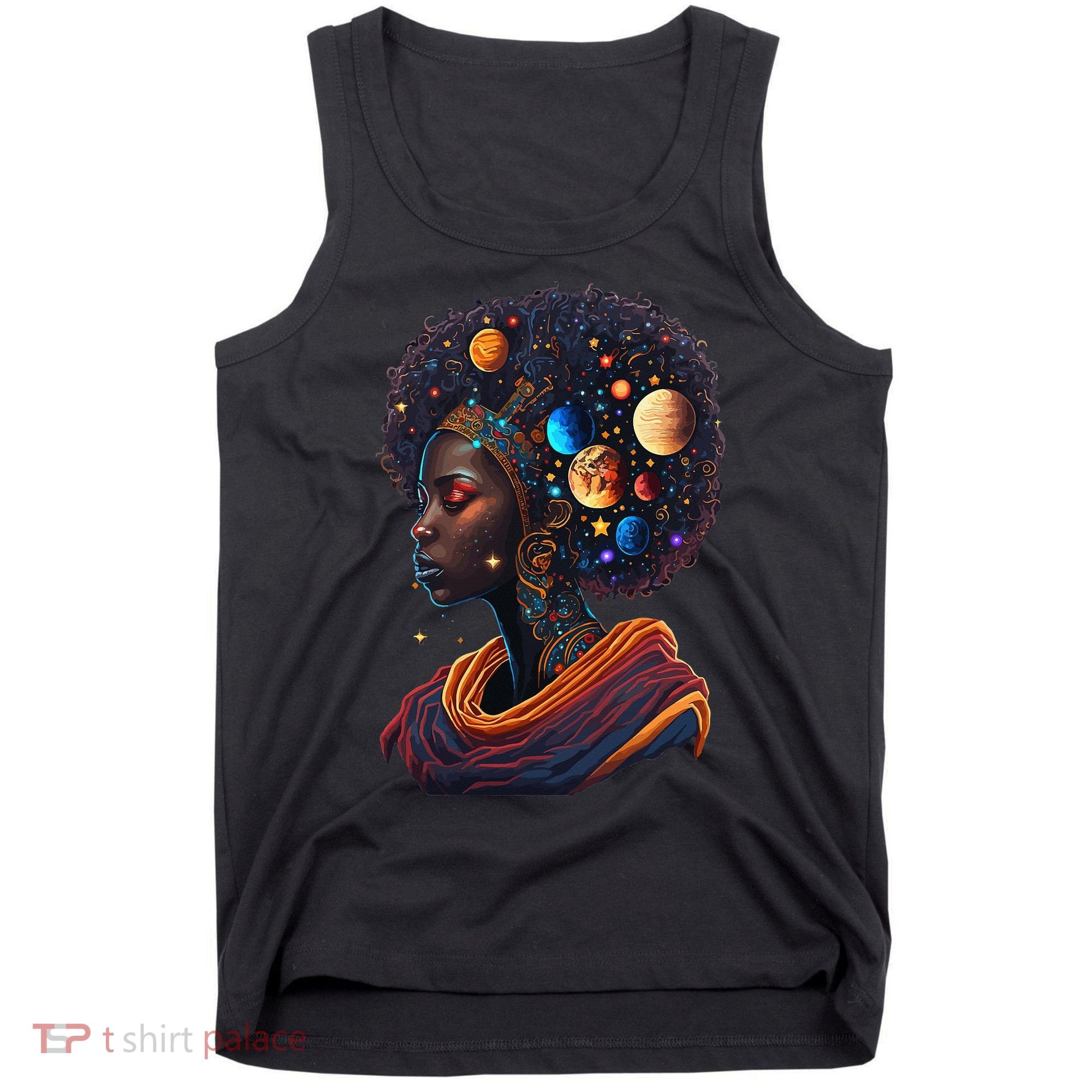 Afro Galactic Beauty Queen Pride Woman Space Black History Tank Top