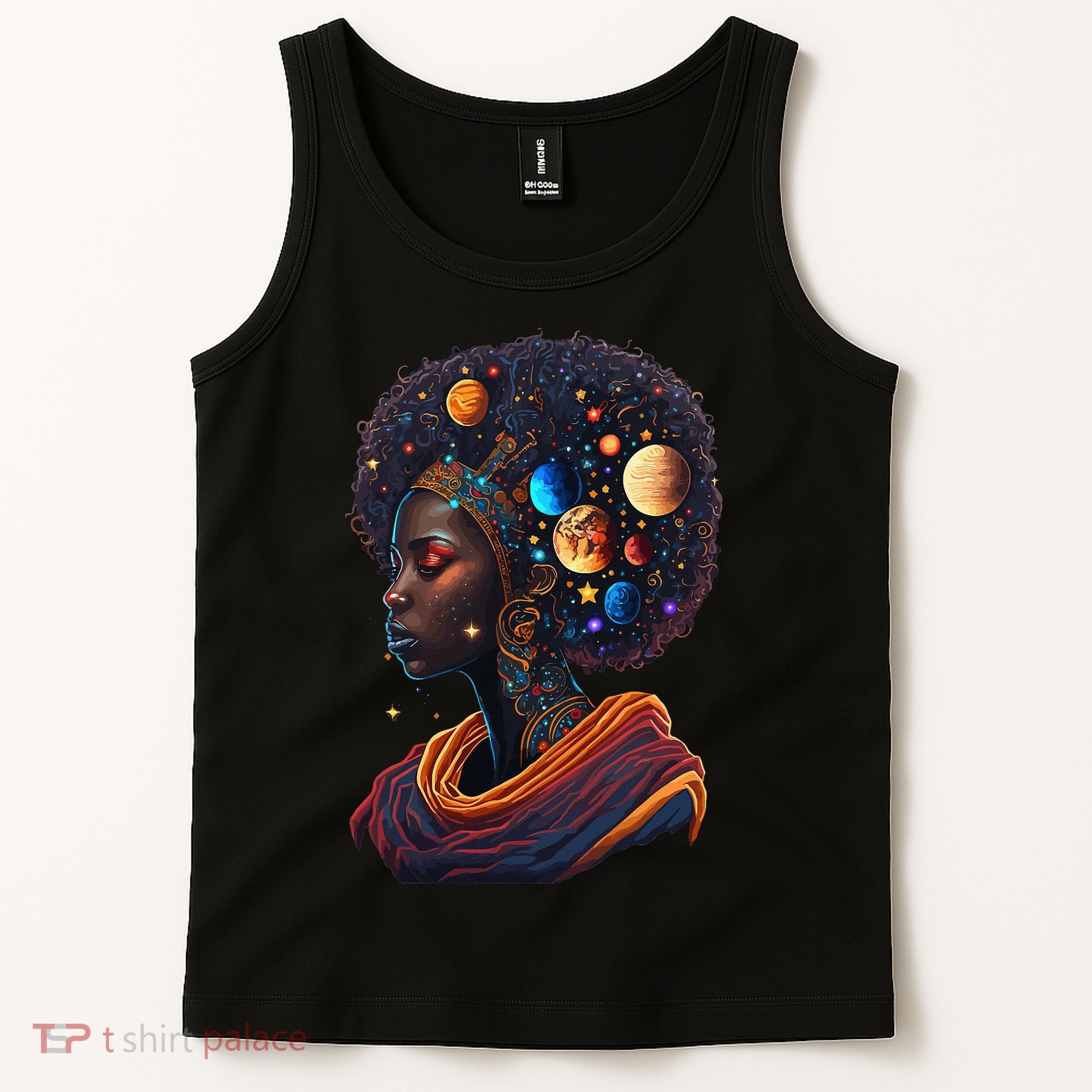 Afro Galactic Beauty Queen Pride Woman Space Black History Tank Top