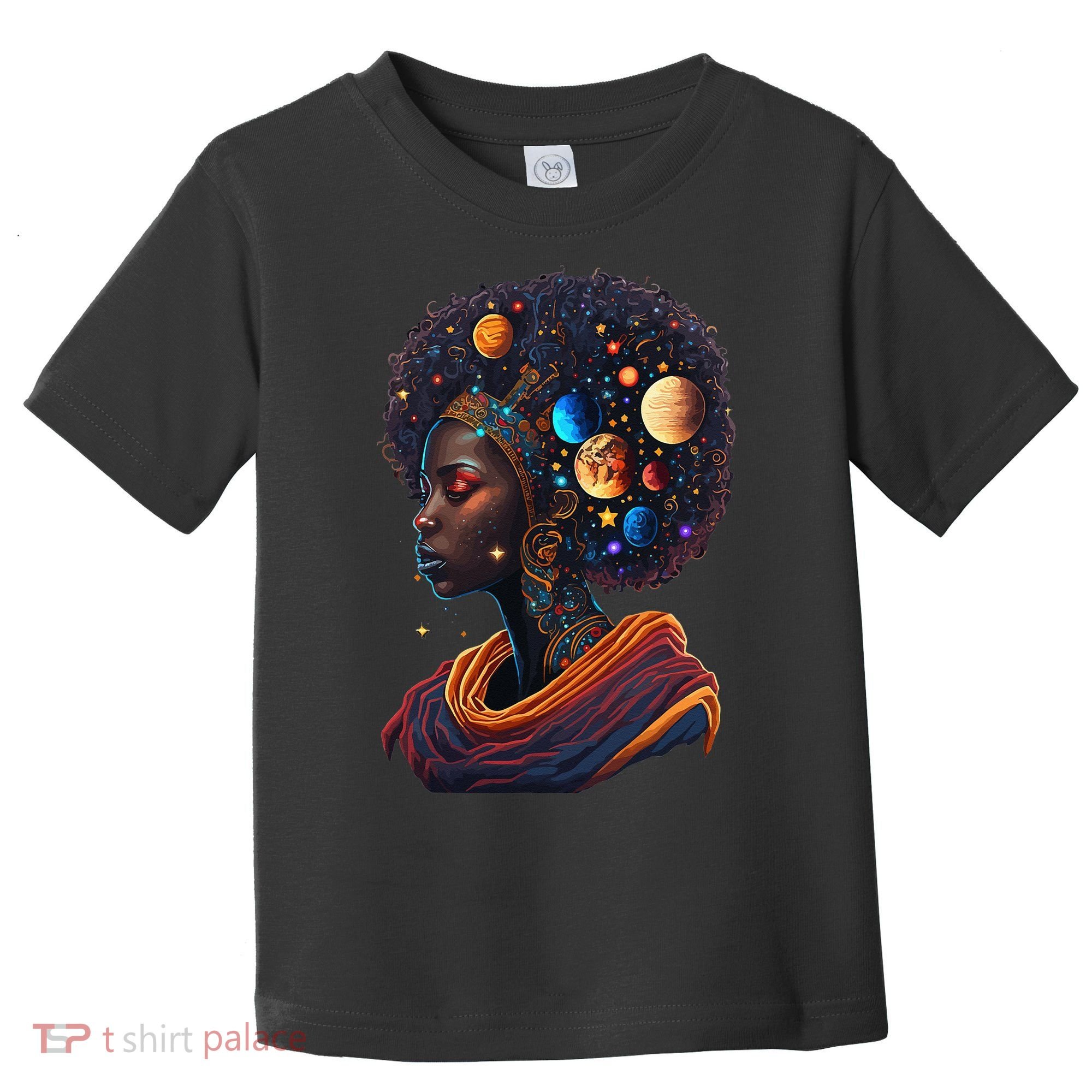 Afro Galactic Beauty Queen Pride Woman Space Black History Toddler T-Shirt