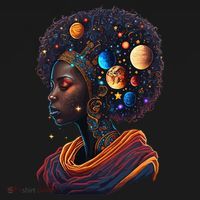 Afro Galactic Beauty Queen Pride Woman Space Black History Visor thumb 3