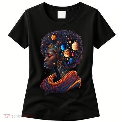 Afro Galactic Beauty Queen Pride Woman Space Black History Women's T-Shirt
