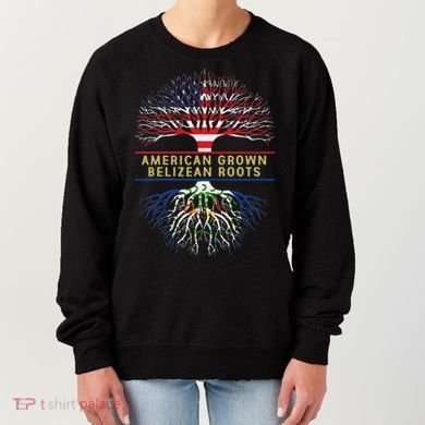 American Grown Belizean Roots America Belize Tree Flag Women's Sweatshirt