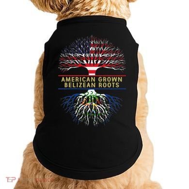 American Grown Belizean Roots America Belize Tree Flag Doggie Tank