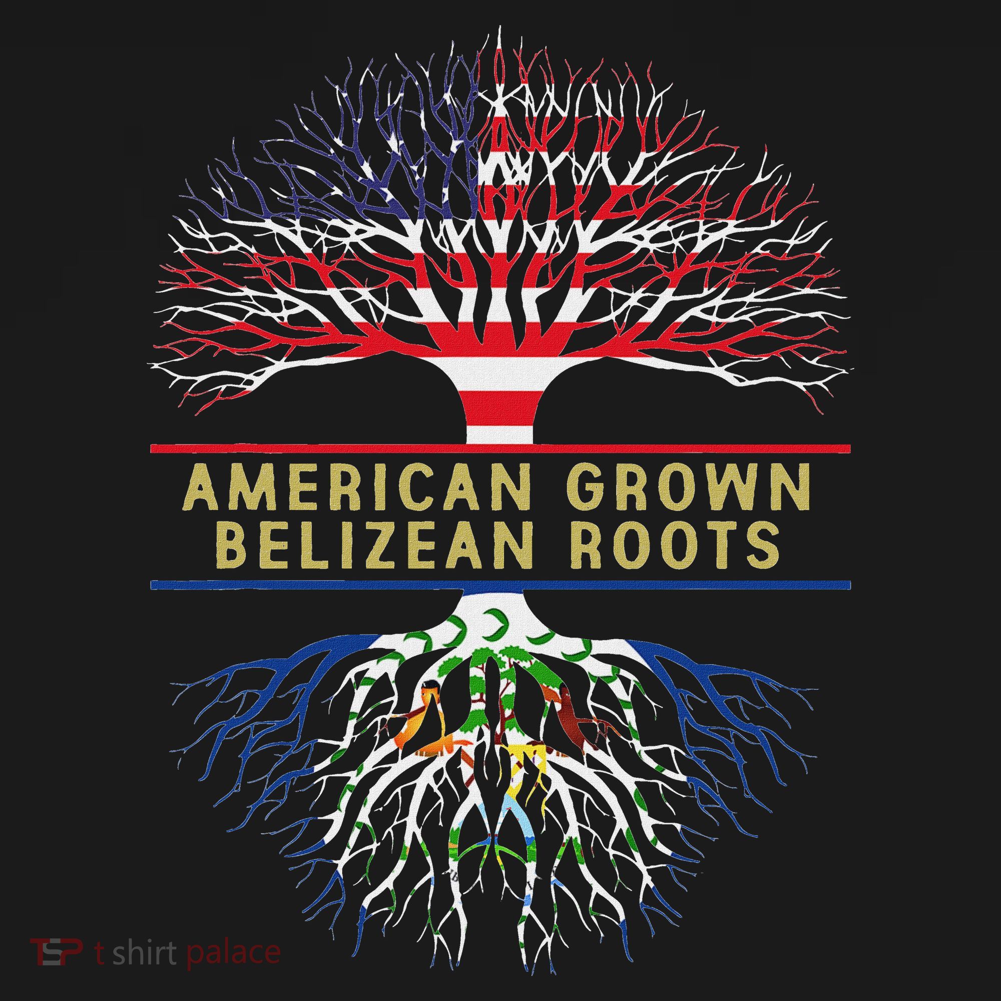 American Grown Belizean Roots America Belize Tree Flag Sweatshirt