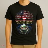 American Grown Belizean Roots America Belize Tree Flag T-Shirt thumb 3