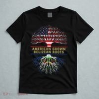 American Grown Belizean Roots America Belize Tree Flag T-Shirt thumb 5