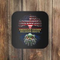 American Grown Belizean Roots America Belize Tree Flag Coaster thumb 0