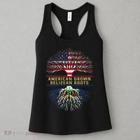 American Grown Belizean Roots America Belize Tree Flag Women's Tank Top thumb 3