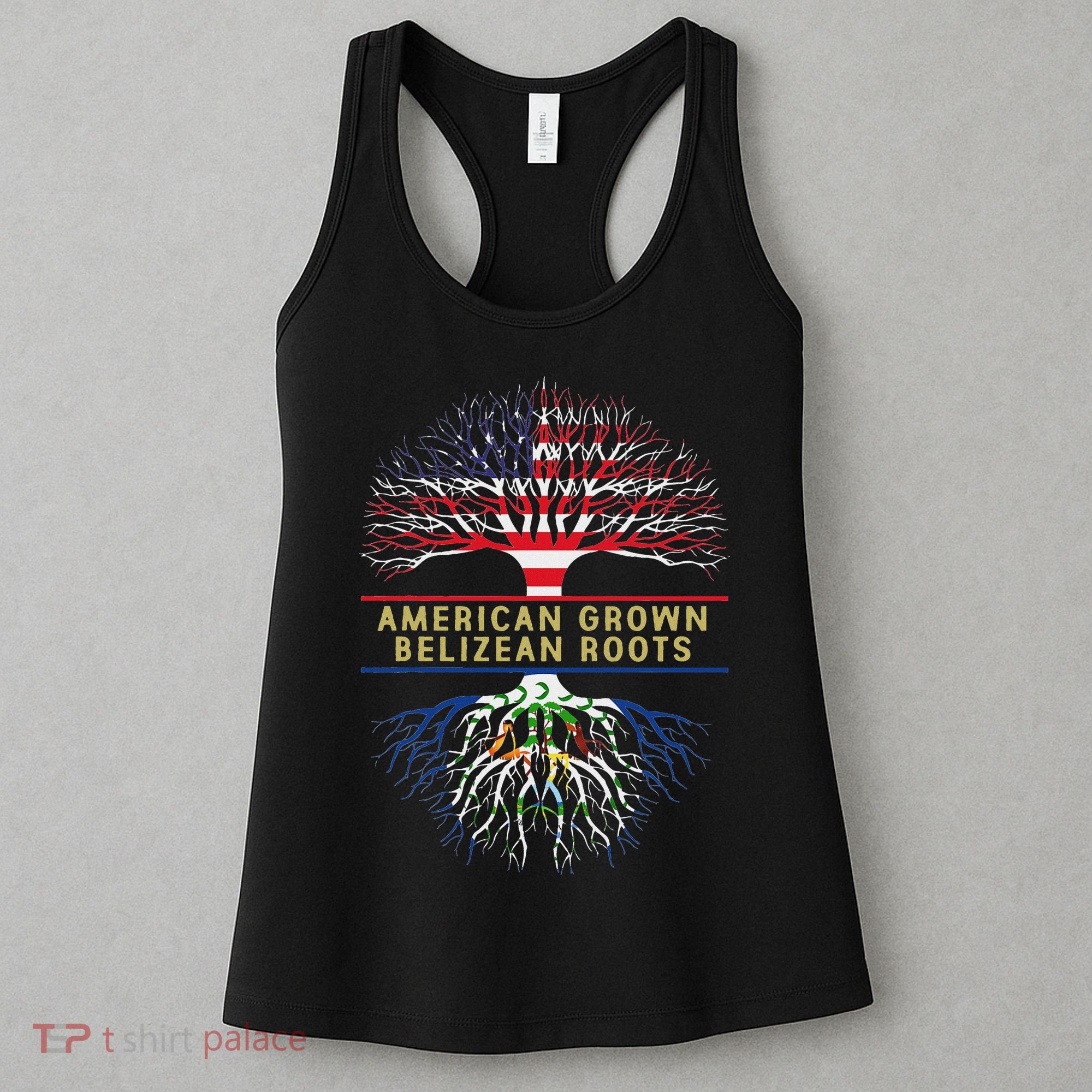 American Grown Belizean Roots America Belize Tree Flag Women's Tank Top