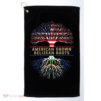 American Grown Belizean Roots America Belize Tree Flag Golf Towel