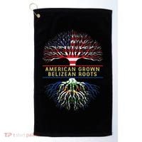American Grown Belizean Roots America Belize Tree Flag Golf Towel thumb 0