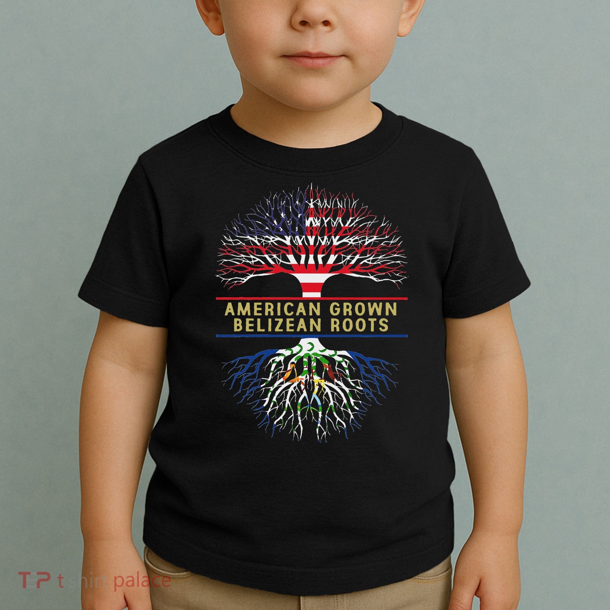American Grown Belizean Roots America Belize Tree Flag Toddler T-Shirt
