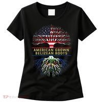 American Grown Belizean Roots America Belize Tree Flag Women's T-Shirt thumb 0