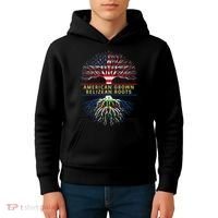 American Grown Belizean Roots America Belize Tree Flag Kids Hoodie thumb 4