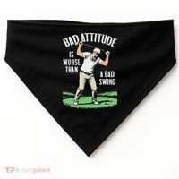 Angry Golfer Bad Attitude Worse Swing Funny Golf Quote USA-Made Doggie Bandana thumb 0