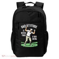 Angry Golfer Bad Attitude Worse Swing Funny Golf Quote Backpack thumb 0