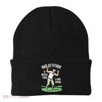 Angry Golfer Bad Attitude Worse Swing Funny Golf Quote Beanie thumb 0