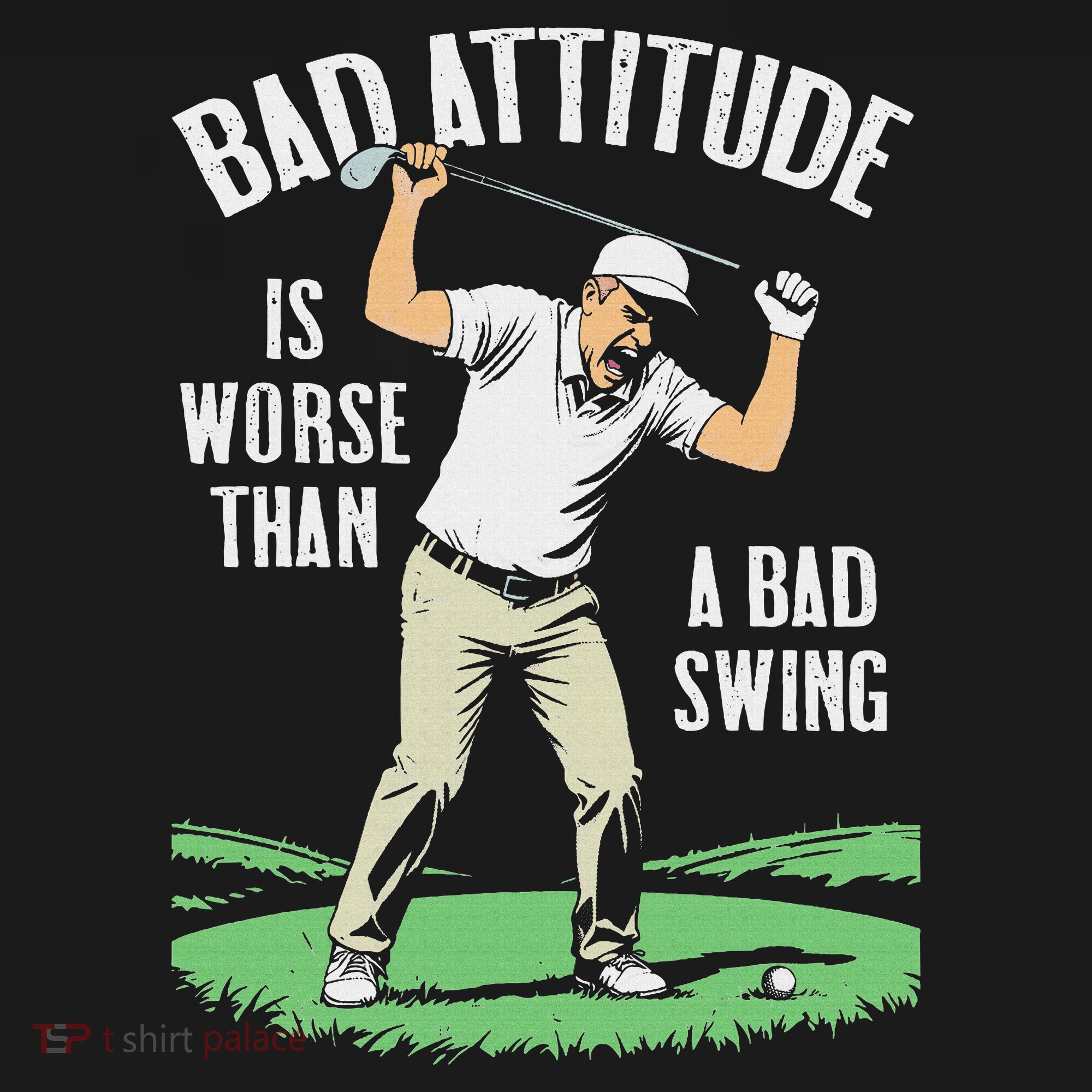 Angry Golfer Bad Attitude Worse Swing Funny Golf Quote Women's Hoodie