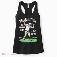 Angry Golfer Bad Attitude Worse Swing Funny Golf Quote Women's Tank Top thumb 0