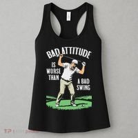 Angry Golfer Bad Attitude Worse Swing Funny Golf Quote Women's Tank Top thumb 3