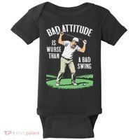 Angry Golfer Bad Attitude Worse Swing Funny Golf Quote Baby Bodysuit thumb 0