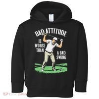 Angry Golfer Bad Attitude Worse Swing Funny Golf Quote Toddler Hoodie thumb 0