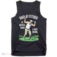 Angry Golfer Bad Attitude Worse Swing Funny Golf Quote Tank Top thumb 0
