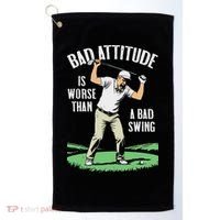 Angry Golfer Bad Attitude Worse Swing Funny Golf Quote Golf Towel thumb 0
