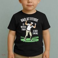 Angry Golfer Bad Attitude Worse Swing Funny Golf Quote Toddler T-Shirt thumb 2