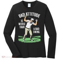 Angry Golfer Bad Attitude Worse Swing Funny Golf Quote Women's Long Sleeve Shirt thumb 0
