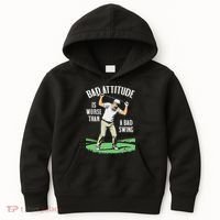 Angry Golfer Bad Attitude Worse Swing Funny Golf Quote Kids Hoodie thumb 0