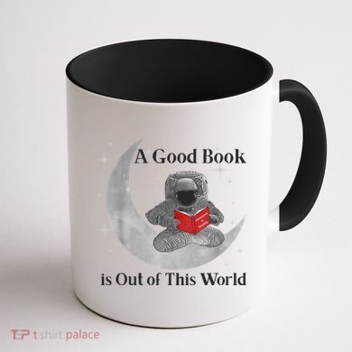 A Good Book Is Out Of This World Astronaut Coffee Mug back