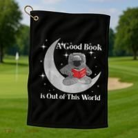 A Good Book Is Out Of This World Astronaut Golf Towel thumb 1
