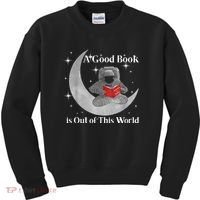 A Good Book Is Out Of This World Astronaut Kids Sweatshirt thumb 0