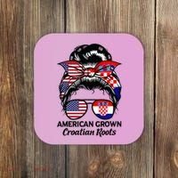 American Grown Croatian Roots Croatia Coaster thumb 0