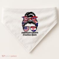 American Grown Croatian Roots Croatia USA-Made Doggie Bandana thumb 0