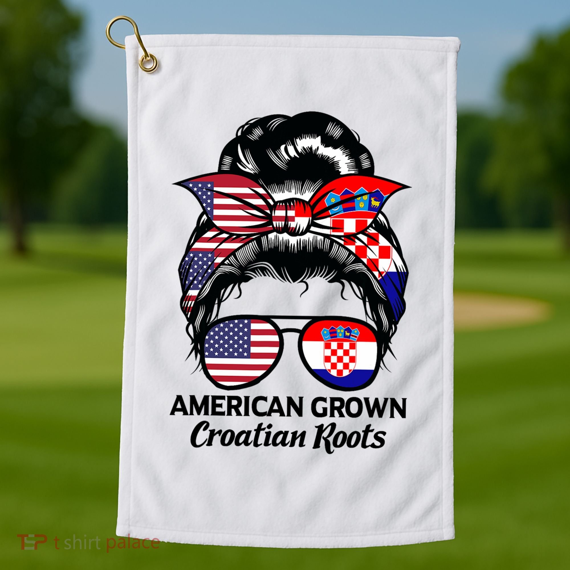 American Grown Croatian Roots Croatia Golf Towel