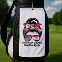 American Grown Croatian Roots Croatia Golf Towel thumb 2