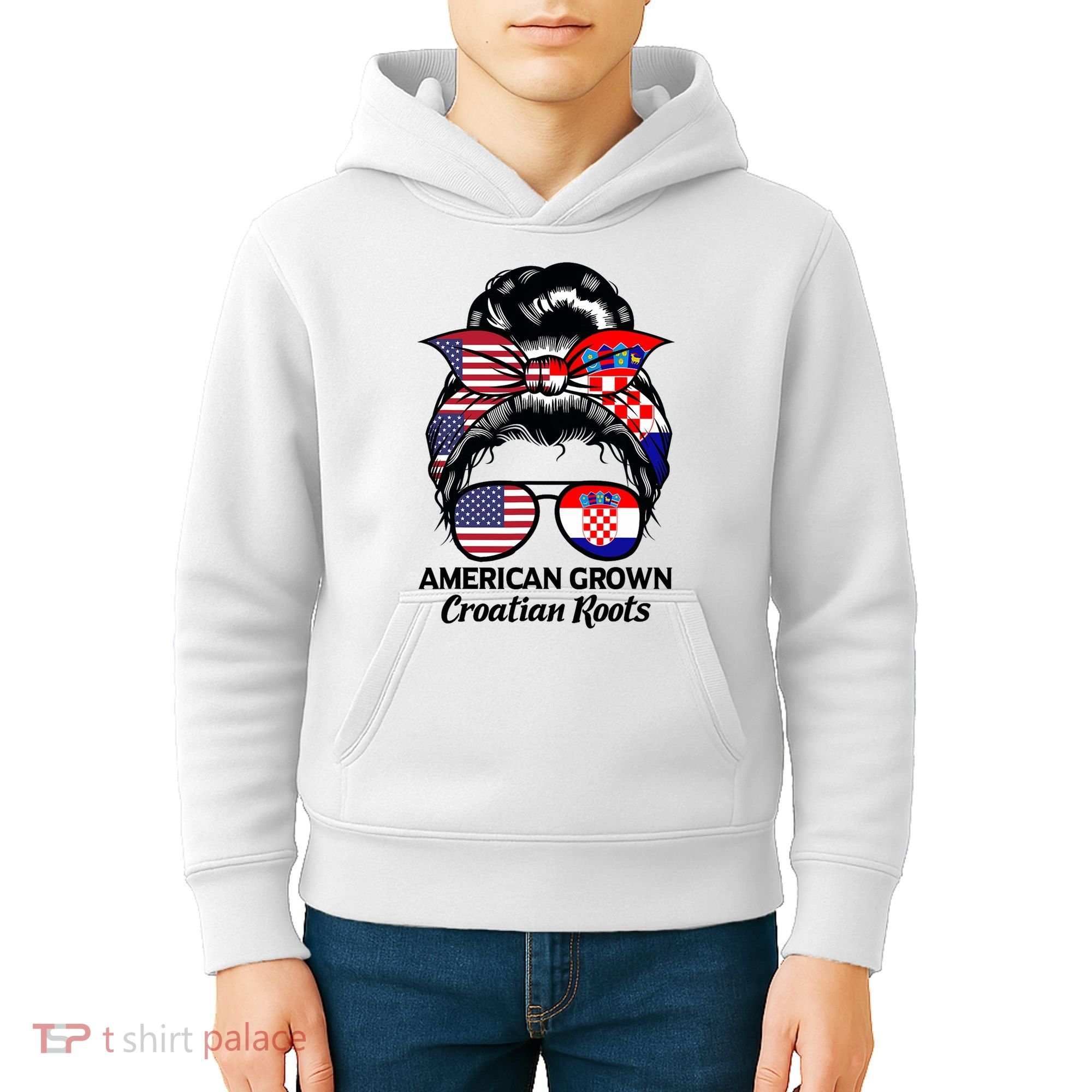 American Grown Croatian Roots Croatia Kids Hoodie