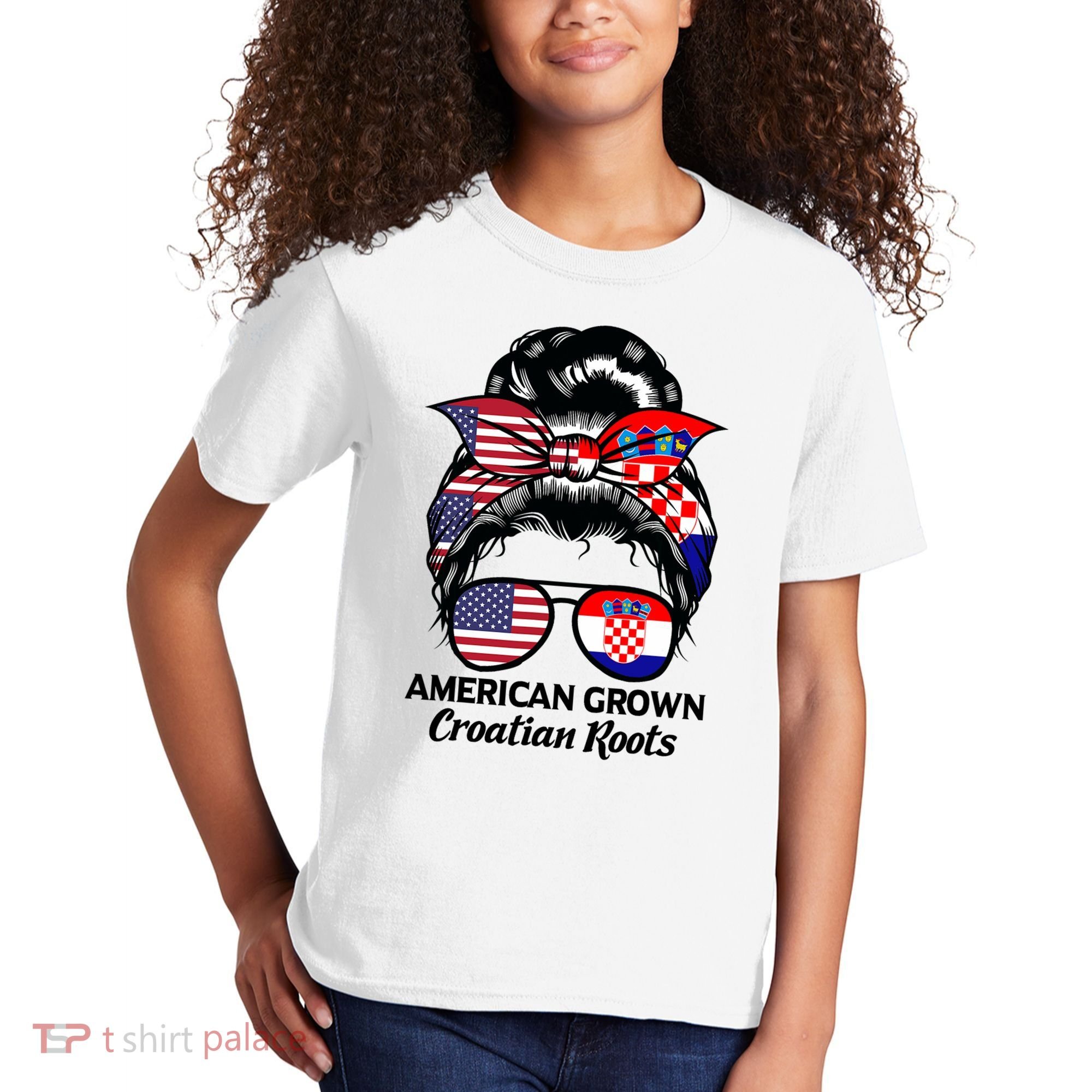 American Grown Croatian Roots Croatia Kids T-Shirt