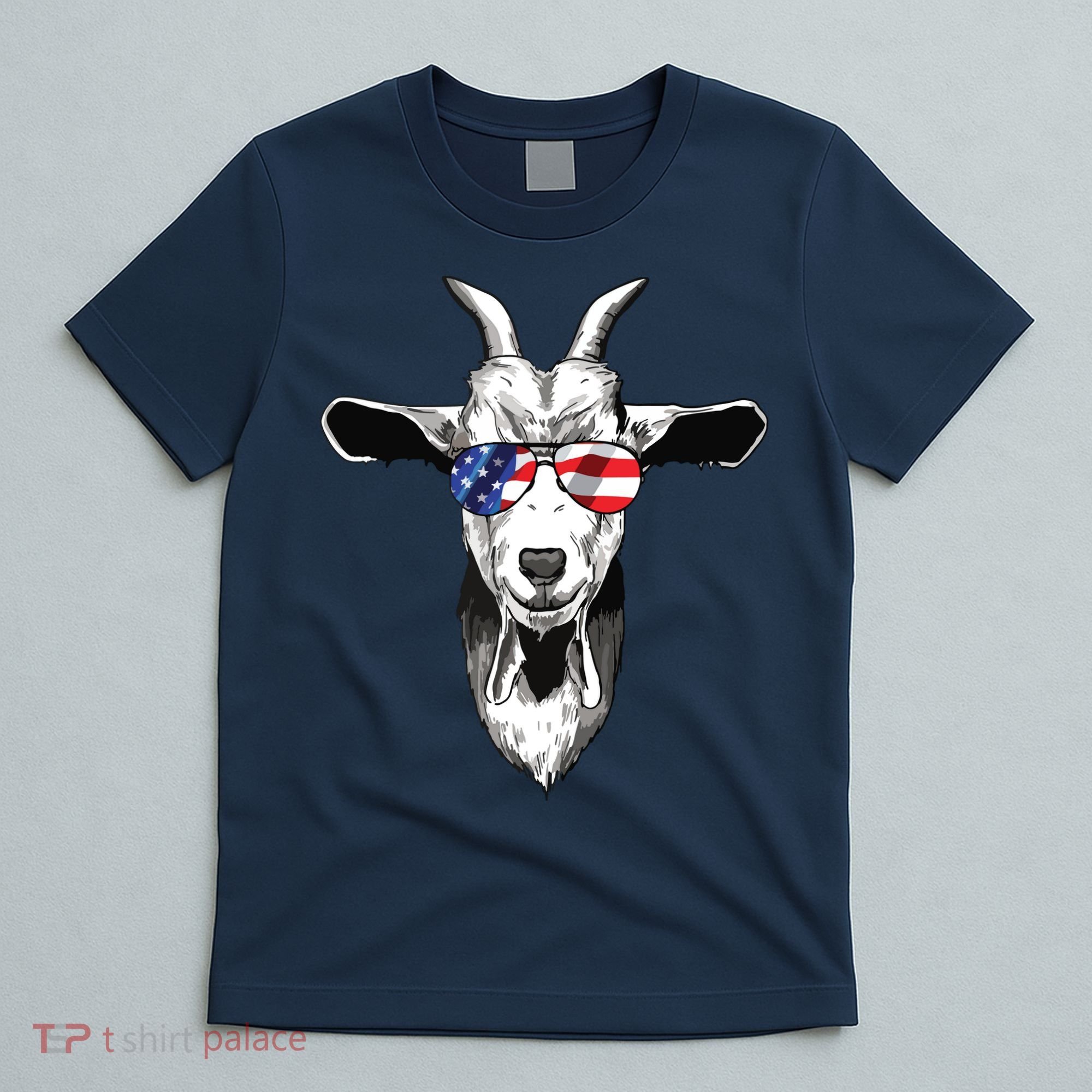 American Goat Cute With USA Sunglasses Patriotic Goat T-Shirt