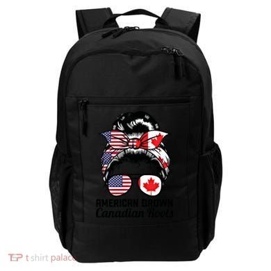 American Grown Canadian Roots Messy Bun Canada Cool Gift Backpack