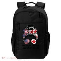 American Grown Canadian Roots Messy Bun Canada Cool Gift Backpack thumb 0