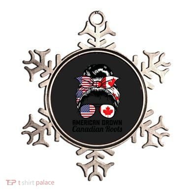 American Grown Canadian Roots Messy Bun Canada Cool Gift Ornament