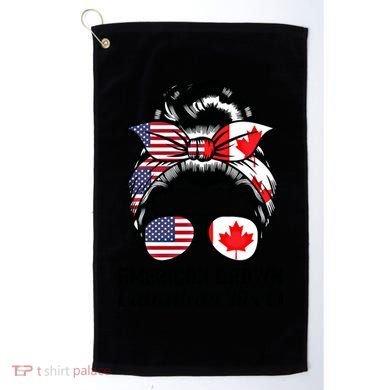 American Grown Canadian Roots Messy Bun Canada Cool Gift Golf Towel